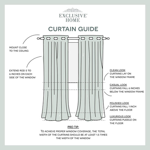 Exclusive Home Curtains Loha Linen Grommet Top Curtain Panel Pair, 54x108, Natural