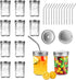 Ball Mason Jars 8 OZ, OAMCEG 12 Pack Canning Jars with Lids & Straws for Regular Mouth Mason Jars, 100% Recycled Sipper Mason Jar Drinking Glasses/Jars/Mugs, Ideal for Juice, Jam, Honey, Spices