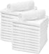 Talvania White Cotton Washcloths - Pack of 24 - Super Absorbent Bathroom Face Towels - 12" x12? Terry Bath Wash Cloth Set - Spa Home Cleaning Towel Multi-Purpose - 100% Ring Spun Cotton
