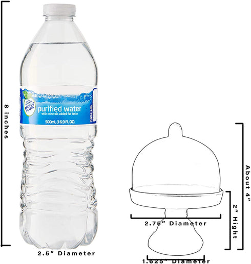 Cake Plate Stand with Dome Cover, Clear, 24 Pieces