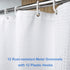 White Shower Curtain 70x72 Inches, Beneyhome 230G Weighted Fabric Waffle Weave Bathroom Curtains with Hooks, Machine Washable Grommet Farmhouse Bathtub Liner, Water-Repellent, 72 Inch Long
