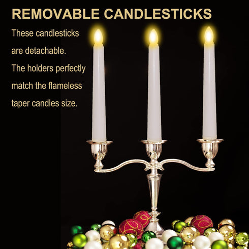 Lotus Hills Flameless Window Candles with Remote and Timer, 6 Packs Battery Operated Window Candles with Gold Candle Holders, Flickering Led Window Candles for Newyears Party Wedding Decorations