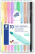 STAEDTLER 362 CSB10 Triplus Textsurfer Highlighter, 1-4mm Line Width - Assorted Pastel Colours (Pack of 10)