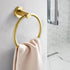 BATHSIR Gold Towel Ring, Bathroom Hand Towel Holder Wall Mount Round Brushed Gold Towel Rack Stainless Steel