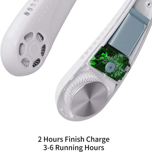 Leafless USB Hanging Neck Fans Portable Rechargable battery personal Fan portable around the neck fan