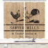 Rooster Kitchen Curtains, Farmhouse Miller Farm Aniaml Chicken Window Curtain Panel, Country Farmhouse Style Curtains for Living Room Bedroom (55X39)