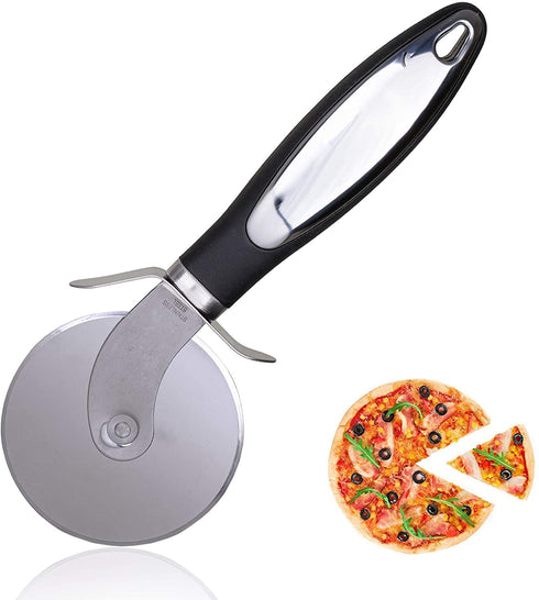 Pizza Cutter Quality Stainless Steel Pizza Cutter Wheel, Pizza Wheel, Super Sharp Pizza Slicer with Non Slip Handle, Easy to Clean Dishwasher Safe Heavy Duty Smooth Rotating - Top Rated