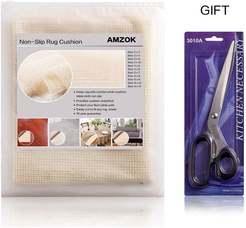 2x12 Area Rug Pad Gripper - Rug Pad 2x12 for Hardwood Floors Throw Rug Grippers for Rug Non Slip Carpet Mat Non-Slip Rug Pad Under Rug Runner Rug Pad Custom Size