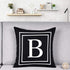 Yastouay Pillow Covers English Alphabet B Throw Pillow Cover Black Throw Pillow Case Modern Cushion Cover for Sofa Bedroom Chair Couch Car (Black, 18 x 18 Inch)
