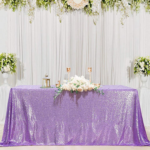 B-COOL Lavender Sequin Tablecloth Lilac Wedding Party Sequin Tablecloth Classy and Elegant Tablecloth for Romantic Event or Banquet 60x102 Inch