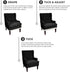 MAYTEX 1 Piece Black Pixel Ultra Soft Stretch Wing Back Arm Chair Furniture Cover Slipcover