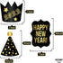 Large, New Year Photo Booth Props 2022 Pack of 26 | Black, Gold Foil New Years Eve Photo Booth Props | New Years Photo Props for Happy New Year Decorations 2022 | New Years Eve Party Supplies 2022