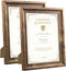 Amazon Brand Pinzon A4 Picture Frames, Rustic Certificate Document Frame, Wall Hanging and Tabletop, A4 Photo Frames, Brown (Set of 2)