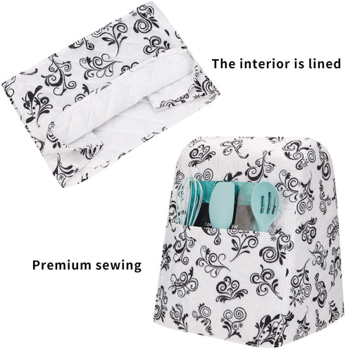 Stand Mixer Cover with Pocket Compatible 4.5-6 Quart Kitchen Aid Mixer, Mixer Covers Fits All Tilt Head & Bowl Lift Models, Kitchen Small Appliance Cover JJZ584