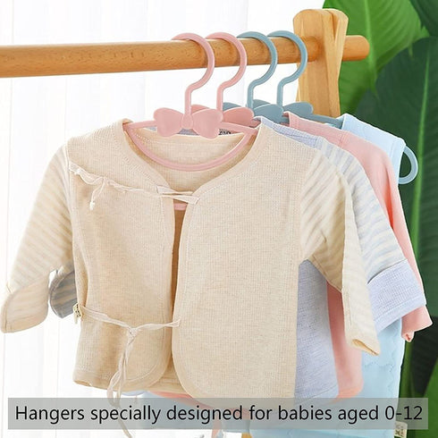 PJJXMY Baby Kids Hangers,20 Pack Durable Plastic Kids Hangers for Nursery -Childrens Hangers - Great as Toddler or Infant Clothes Hangers-4 Colors