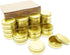 Mimi Pack 24 Pack Tins 1 oz Shallow Round Tins with Solid Screw Lids Empty Tin Containers Cosmetics Tins Party Favors Tins and Food Storage Containers (Gold)