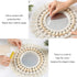 Dremisland Hanging Wall Mirror-Boho Macrame Fringe Round Decorative Mirror with Wood Beads Feather Pendant?Art Ornament for Apartment Home Bedroom Living Room