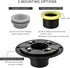 Orhemus 2 inch Shower Drain Base Flange Kit with Rubber Coupler Gasket, Threaded Adjustable Ring Adaptor for No Hub Square Linear Floor Drain Installation