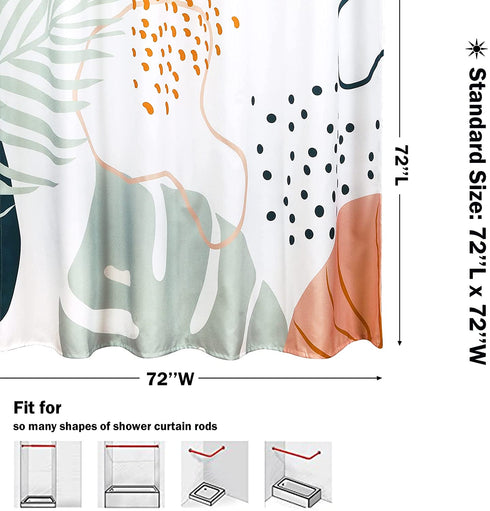 Uphome Abstract Shower Curtains for Bathroom Fabric Modern Aesthetic Art Shower Curtain Set with Hooks Cute Spring Plant Printed Bath Curtain Heavy Duty,60x72