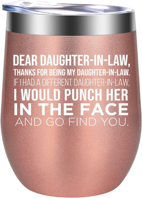 Daughter in Law Gifts - Daughter in Law Mug - Funny Birthday, Mothers Day Gifts for Daughter in Law - Daughter in Law Gift Ideas, Future Daughter in Law Gifts from Mother in Law - GSPY Wine Tumbler