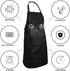MSGUIDE Cute Black Cat Apron for Women with Pockets Adjustable Bib Apron Waterproof Home Kitchen Cooking Baking Gardening Apron