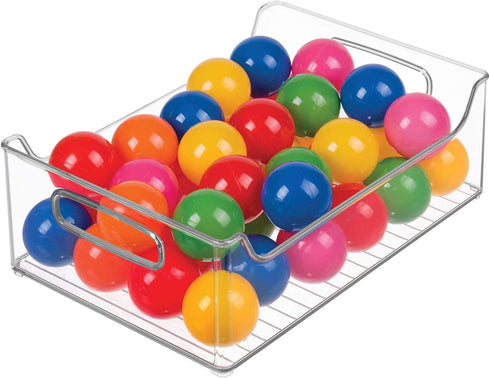 iDesign Plastic Fridge and Freezer Storage Organizer Bin With Handles, Clear Container for Food, Drinks, Produce Organization, BPA-Free , 10" x 5" x 14", Clear