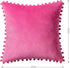 Ashler Throw Pillow Cases with Soft Pom Poms Velvet Plush Vibrant Elegant Cushion Covers, Pack of 2, Pink 26 x 26 inches 66 x 66 cm