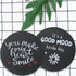 GOH DODD Drink Coasters with Holder, 8 Pieces Rustic Round Slate Stone Coasters 4 Inch Handmade Coasters for Bar and Home, Black