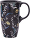 TZSSP Coffee Ceramic Mug Porcelain Latte Tea Cup With Lid 17oz. Black