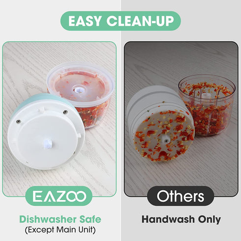 Electric Mini Garlic Chopper, EAZOO Cordless Mini Chopper Food Processor, Portable Small Food Chopper for Garlic Onion Veggie, Dicing, Mincing ( 350ml )