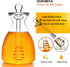 Dokimiya Honey Pot Glass Honey Dispenser Jar with Dipper for Home Kitchen, Clear, 14 Ounces