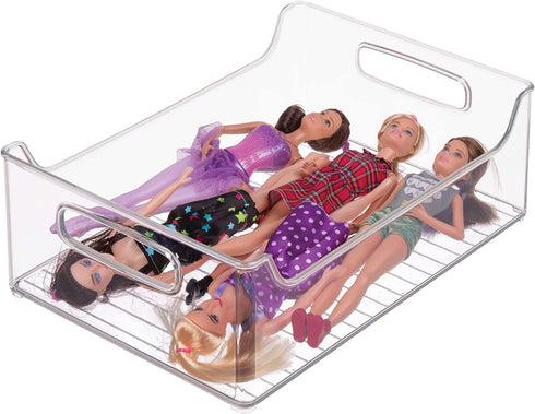 iDesign Plastic Fridge and Freezer Storage Organizer Bin With Handles, Clear Container for Food, Drinks, Produce Organization, BPA-Free , 10" x 5" x 14", Clear