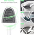 Waretray Toilet Cleaning Brush and Holder Set, Flexer Bowl Under-Rim Brush Head with Silicone Bristles, Ventilated Quick-Drying Wall-Mounted Base
