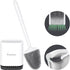 Waretray Toilet Cleaning Brush and Holder Set, Flexer Bowl Under-Rim Brush Head with Silicone Bristles, Ventilated Quick-Drying Wall-Mounted Base