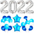 Silver 2022 Balloons Numbers - 40 Inch | Graduation Balloons 2022 with 18 Inch, Star Balloons | Blue and Silver Graduation Decorations | Graduation Party Decorations 2022 | Class of 2022 Decorations