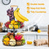 2-Tier Fruit Basket Bowl with Banana Hanger for Kitchen, Detachable Vegetables Countertop Storage for Kitchen Organizer, Large Capacity Home Decor Fruit Stand Holder Tray for Bread, Snacks, Black