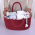 Baby Diaper Caddy Organizer for Girl Boy Rope Nursery Storage Bin Basket Portable Holder Tote Bag for Changing Table Car Travel Baby Shower Gifts Newborn Essentials Registry Must Have Items (Rust red)