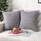 MANDIOO Pack of 2 Grey Faux Fur 3D Flower Pattern Fuzzy Cozy Soft Decorative Throw Pillow Covers Set Cushion Cases Pillowcases for Couch Sofa Bedroom Car 22x22 Inches