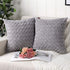 MANDIOO Pack of 2 Grey Faux Fur 3D Flower Pattern Fuzzy Cozy Soft Decorative Throw Pillow Covers Set Cushion Cases Pillowcases for Couch Sofa Bedroom Car 22x22 Inches