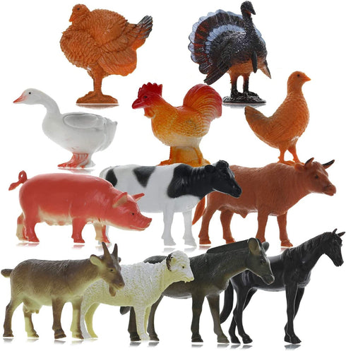 GIFTEXPRESS 12pc Large Farm Animal Toy Figures