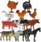 GIFTEXPRESS 12pc Large Farm Animal Toy Figures
