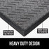 Gorilla Grip Durable Natural Rubber Door Mat, Waterproof, Low Profile, Heavy Duty Welcome Doormat for Indoor and Outdoor, Easy Clean, Rug Mats for Entry, Patio, Busy Areas, 17x29, Steel Chevron