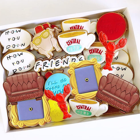 6 PCS Friends TV Show Frame Cookie Cutters Set Door Turkey Lobster Sofa Coffee Cup Central Perk Stainless Steel Cookie Molds