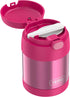THERMOS FUNTAINER 10 Ounce Stainless Steel Vacuum Insulated Kids Food Jar with Folding Spoon, Pink