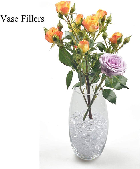 LYFJXX 1000Pcs Reusable Fake Ice Cubes Artificial Acrylic Crystal Cubes for Wedding Decor Photography Props Vase Fillers