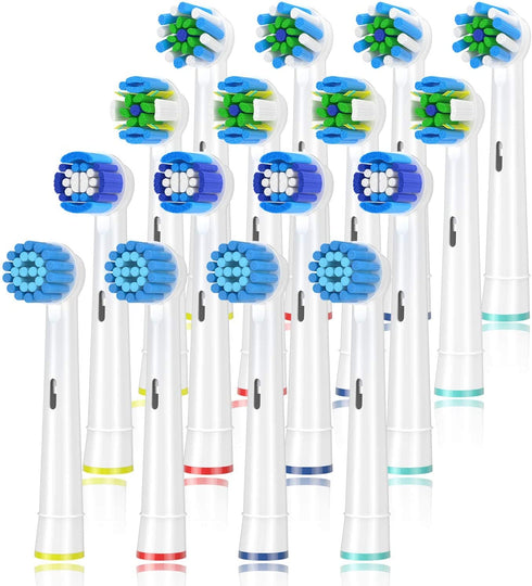 Replacement Toothbrush Heads for Braun Oral b, Compatible with Oral-B 7000/Pro 1000/9600/ 5000/3000/8000/Genius and Smart Electric Toothbrush, 16 Pcs