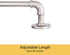 Kenney Adler 5/8" Indoor/Outdoor Rust-Resistant Wrap Around Curtain Rod, 48-84", Brushed Nickel