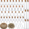 50 Pieces Small Mini Glass Jars Bottle with Cork Stopper Tiny Wishing Bottles with Eye Screws Funnel and Rope Small Cork Clear Glass Bottle for DIY Crafts Bead Container (Mixed Style)