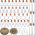 50 Pieces Small Mini Glass Jars Bottle with Cork Stopper Tiny Wishing Bottles with Eye Screws Funnel and Rope Small Cork Clear Glass Bottle for DIY Crafts Bead Container (Mixed Style)