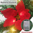 IronBuddy 9ft Lighted Christmas Garland Artificial Pine Garland with 30 LEDs 6 Flowers and 30 Ball Ornaments Mantle Garland Greenery Garland for Christmas Holiday Party Wedding Home Decor (Red)